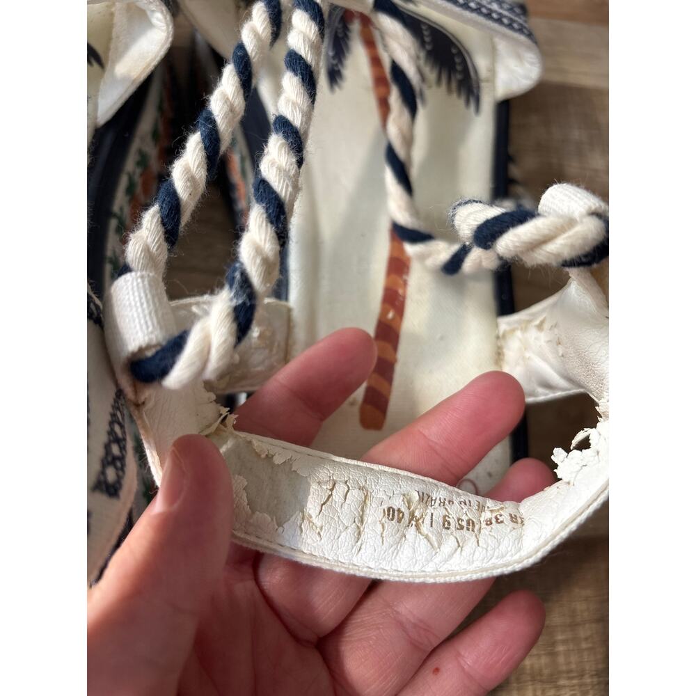 FARM Rio Embroidered Pineapples Ankle Tie Platform Sandal size 9 - Picture 7 of 7